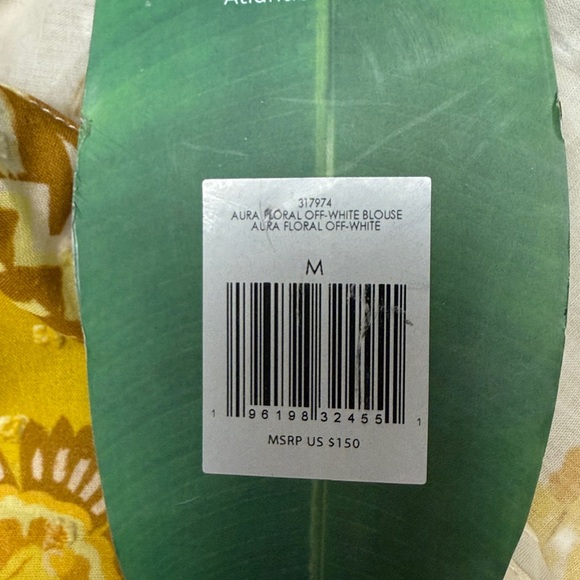 FARM RIO AURA FLORAL OFF WHITE BLOUSE - M - Picture 5 of 7